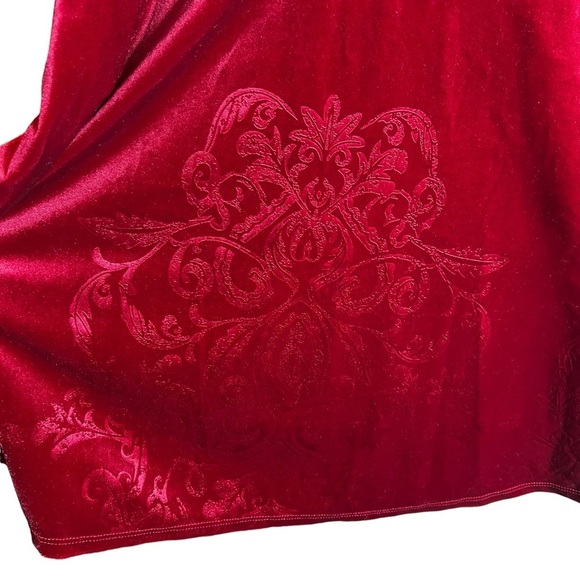 Fever Red Velour Keyhole Cut Out Tunic, Large - Picture 5 of 8